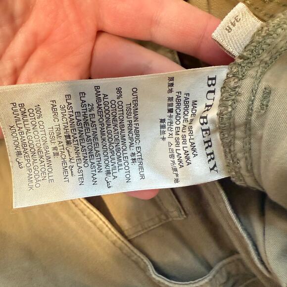 Burberry Brit Mens Straight Leg Chino Pants Tan Khaki 34 Regular Office Workwear - Picture 9 of 12